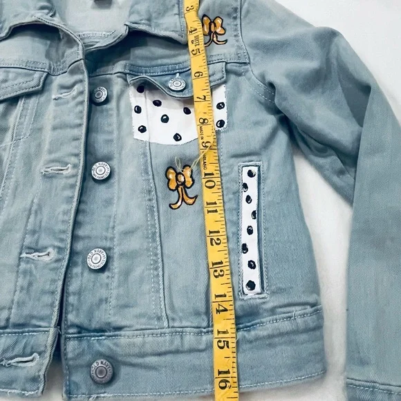 Kids Hand-Painted Denim Jacket with Orange Bow Design - Picture 9 of 12